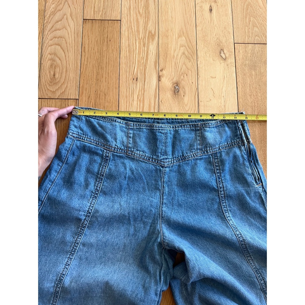 Free People Juniper Wide Leg Palazzo Denim Jeans Mid Rise Womens Size 28 - Picture 5 of 9